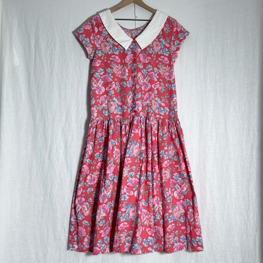 Vintage Laura Ashley Mother and Child Dress Drop Waste Floral Maxi Size 12 - Picture 5 of 12